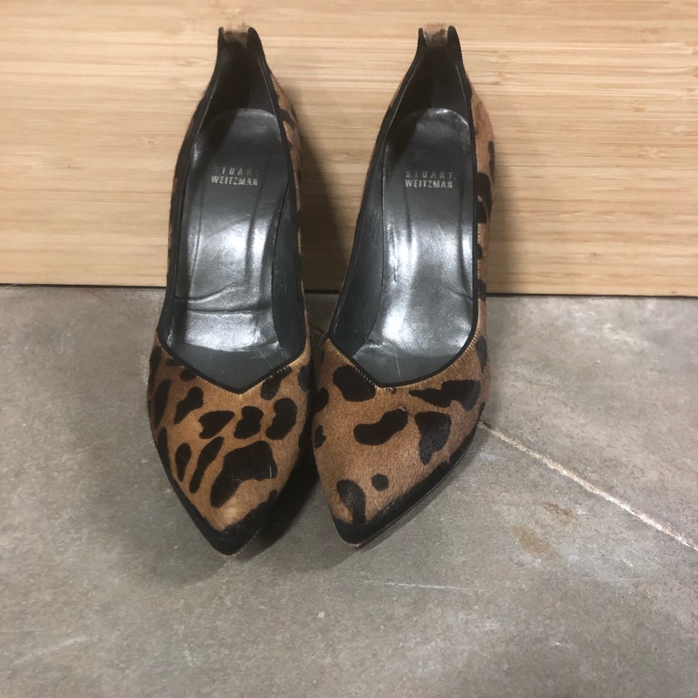 Stuart Weitzman Sz 7, calf hair leopard print